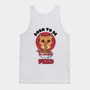 Orange cat eating spaghetti Tank Top